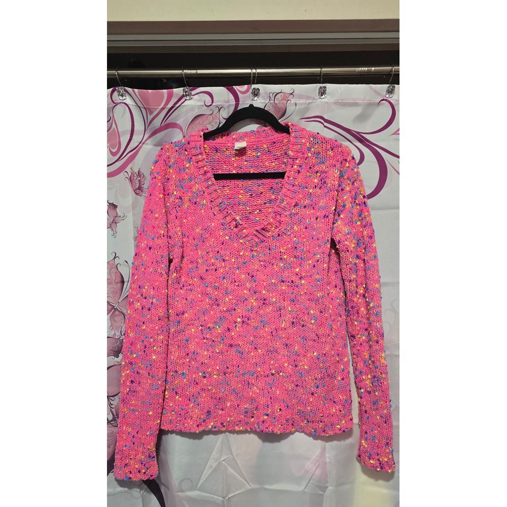 Womens‎ Small Sew In Love Pink Confetti Sweater